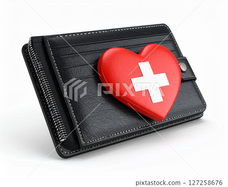 AI generated realistic empty men's wallet with emergency AED defibrillator pads symbolizing financial crisis and urgent economic recovery white background money rescue metaphor AI generated realistic empty men's wallet with emergency AED defibrillator pads symbolizing financial crisis and urgent economic recovery white background money rescue metaphor 127258676