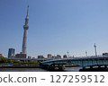 Kototoi Bridge and the surrounding area viewed from the upstream side of the Sumida River 127259512