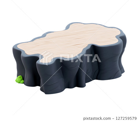 a whimsical, cartoonish tree stump shaped object is presented in a white space. the top surface is a light shade, displaying horizontal wood grain patterns a whimsical, cartoonish tree stump shaped object is presented in a white space. the top surface is a light shade, displaying horizontal wood grain patterns 127259579