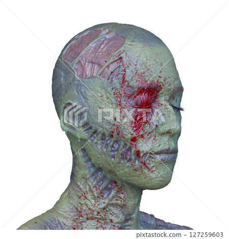 Male zombie face 127259603
