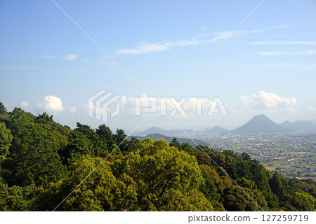 View of Sanuki Fuji from the heights of Kotohira Shrine in Kagawa Prefecture - 2 View of Sanuki Fuji from the heights of Kotohira Shrine in Kagawa Prefecture - 2 127259719