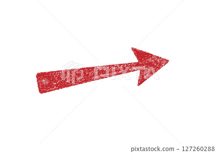 Hand-drawn crayon texture red arrow 127260288