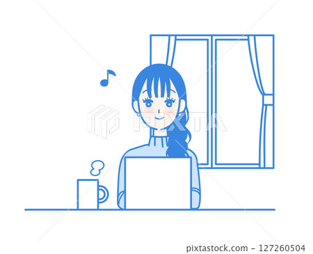 女人做遠程辦公 127260504