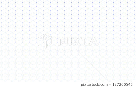 Blue hexagonal pattern with dots on cube corners 127260545