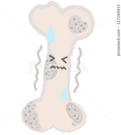 Hand drawn bone character illustration Osteoporosis Hand drawn bone character illustration Osteoporosis 127260915