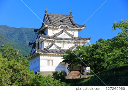 [Ehime Prefecture] Uwajima Castle tower on a clear day 127260960