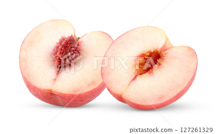 Pink Peach isolated on white background 127261329