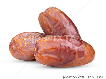 Dried dates fruits isolated on white background Dried dates fruits isolated on white background 127261351