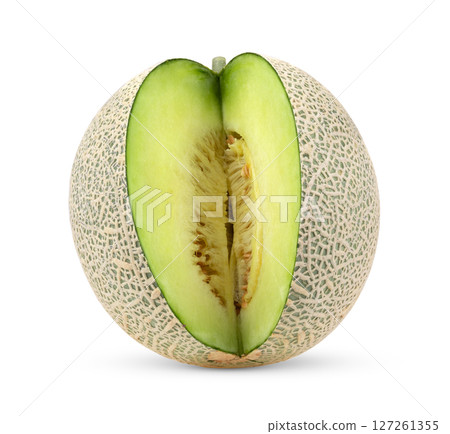 Melon or cantaloupe isolated on white background 127261355