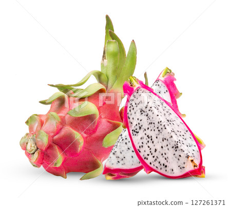 dragon fruit, pitaya isolated on white background 127261371