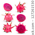 Dragon fruit, pitaya isolated on white background 127261530