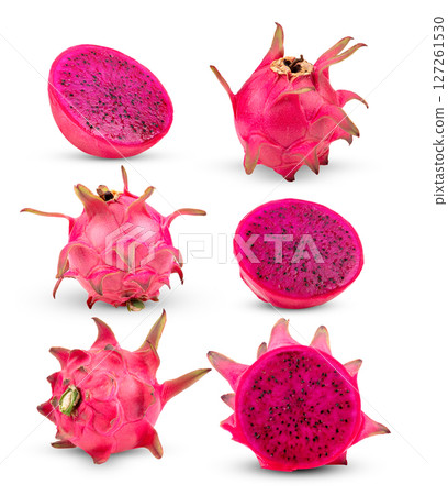 Dragon fruit, pitaya isolated on white background 127261530