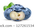 Fresh blueberry  isolated on white background 127261534