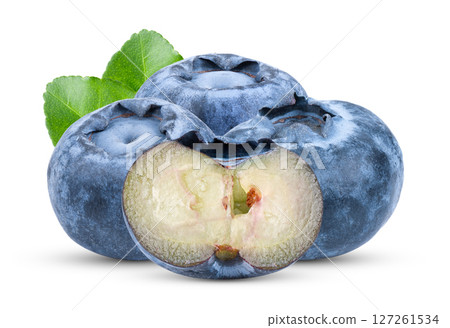 Fresh blueberry  isolated on white background 127261534
