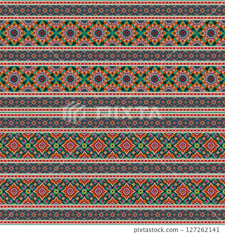 ethnic floral seamless pattern. abstract ornamental pattern ethnic floral seamless pattern. abstract ornamental pattern 127262141