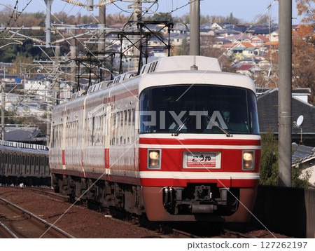Nankai Koya Line Express train running near Mikanodai Station 127262197