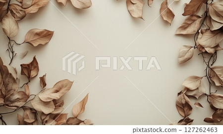 Dried brown leaves nature environment copy space nature background 127262463