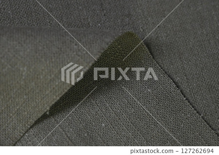gray hemp viscose natural fabric cloth color; sackcloth rough texture of textile fashion gray hemp viscose natural fabric cloth color; sackcloth rough texture of textile fashion 127262694
