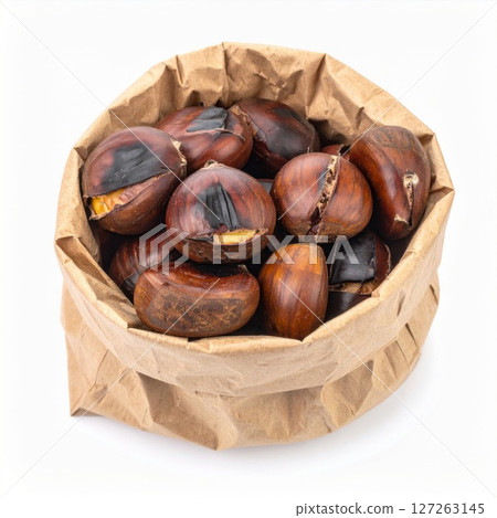 Roasted Chestnuts in a Brown Paper Bag 127263145
