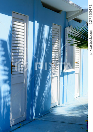 Beach huts in Rimini, Italy 127263471