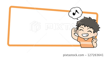 帶框架的快樂男孩的插圖 127263641