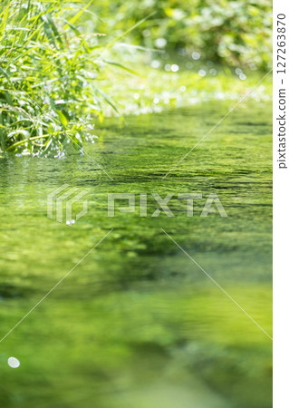 Fresh greenery reflected on the water surface, clear streams, and eco-friendly images (Mt. Oyama Jizo Falls Fountain) Fresh greenery reflected on the water surface, clear streams, and eco-friendly images (Mt. Oyama Jizo Falls Fountain) 127263870
