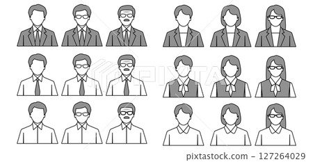 Human upper body silhouette _ office worker 127264029