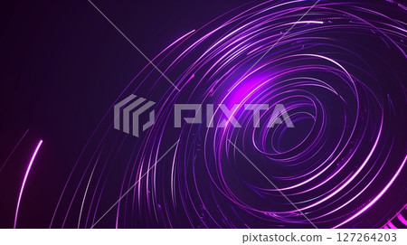 Circle line neon purple light motion technology dark background 127264203