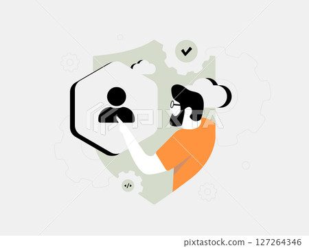 Customer data platform integration brings all sources together. Seamless CDP marketing automation tool and customer data management platform flat design vector illustration with icons Customer data platform integration brings all sources together. Seamless CDP marketing automation tool and customer data management platform flat design vector illustration with icons 127264346