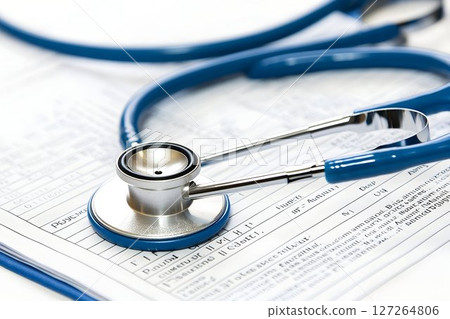 Stethoscope Resting on Patient Medical Chart Close-Up Photography 127264806