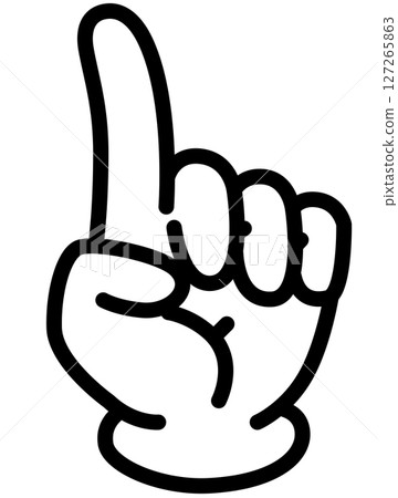 表示數字 1 的手勢插圖（指向手指） 127265863