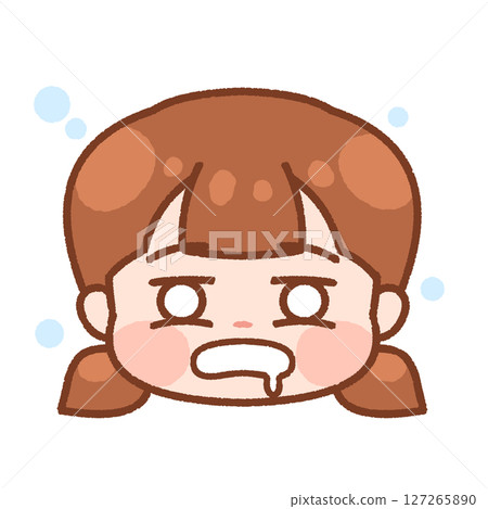 昏昏沉沉的女孩插圖-可愛的臉部表情 127265890