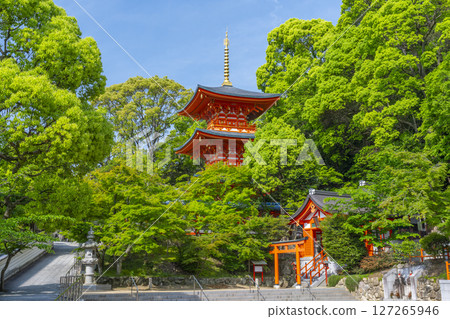 Suma-dera Temple: Three-story pagoda and Shusse Inari Shrine 127265946