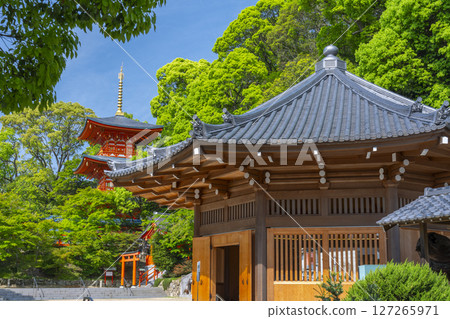 須磨寺:綠樹環繞的三重塔和八角殿 須磨寺:綠樹環繞的三重塔和八角殿 127265971