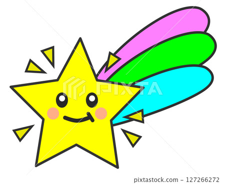 美麗可愛的流星在夜空中閃耀的插圖 127266272