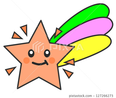 美麗可愛的流星在夜空中閃耀的插圖 127266273