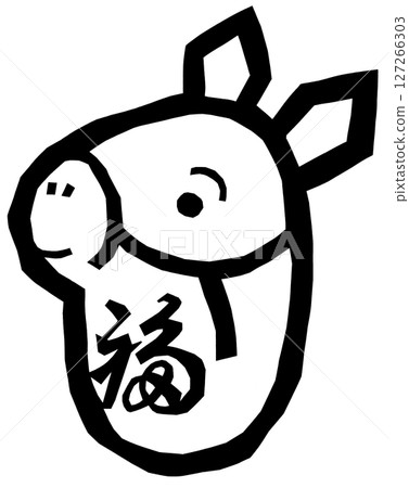 Paper cutting, cocoon work, horse, monochrome 127266303