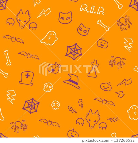 Halloween motif pattern material Halloween motif pattern material 127266552