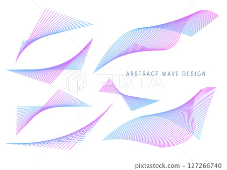 Abstract wavy line gradient vector background set (blue purple) Abstract wavy line gradient vector background set (blue purple) 127266740