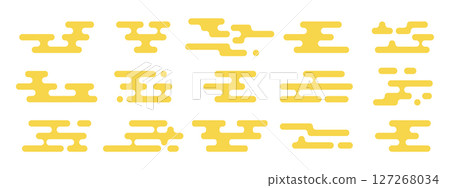 Abstract Japanese cloud shapes. Asian style decorative elements. Vector illustration. Abstract Japanese cloud shapes. Asian style decorative elements. Vector illustration. 127268034