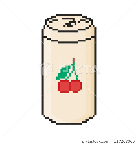 8 bit soda drink icon. Pixel art object. Old school computer graphic style. 127268069