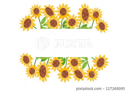 Floral sunflower banner with yellow blossoms Floral sunflower banner with yellow blossoms 127268095