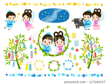 七夕插畫素材 127268357
