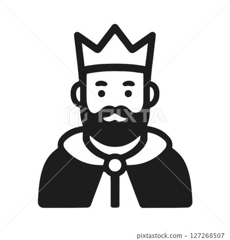 King's line drawing icon, simple, material, no background, UI, materials 127268507