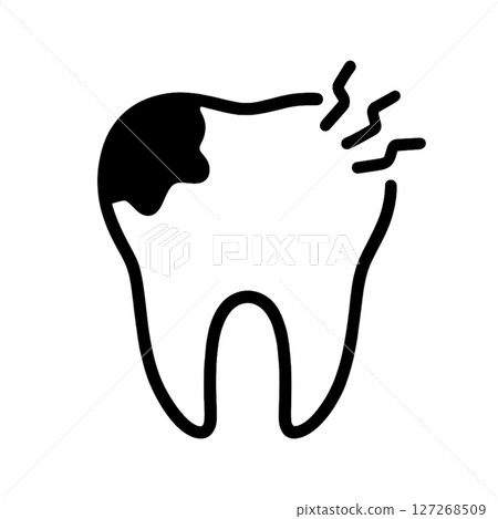 Tooth decay line icon, simple, material, no background, UI, materials 127268509