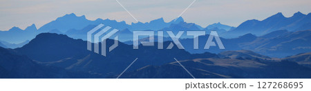 Dreamlike scene in the Bernese Oberland. View from Niesen, Switzerland. 127268695