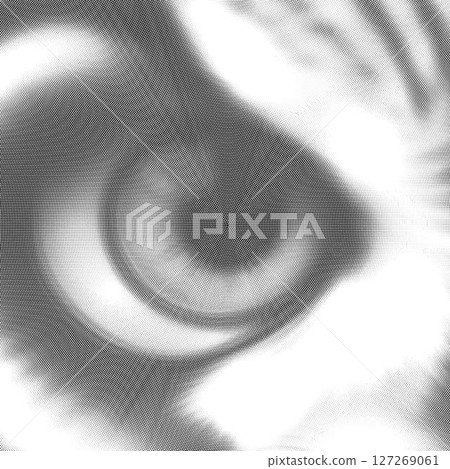 Close-up portrait of owl eye made of hexagonal polygons. honeycomb pattern. Vector illustration. 127269061