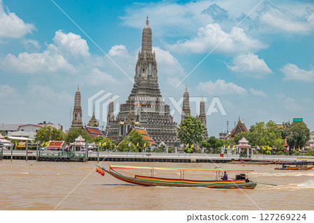 Wat Phra Kaew seen from Wat Arun 127269224