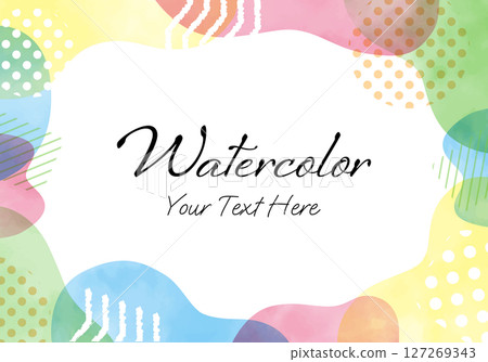 Colorful watercolor stylish vector frame 127269343