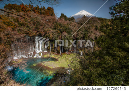 富士山和白絲瀑布( 富士山和白絲瀑布( 127269543